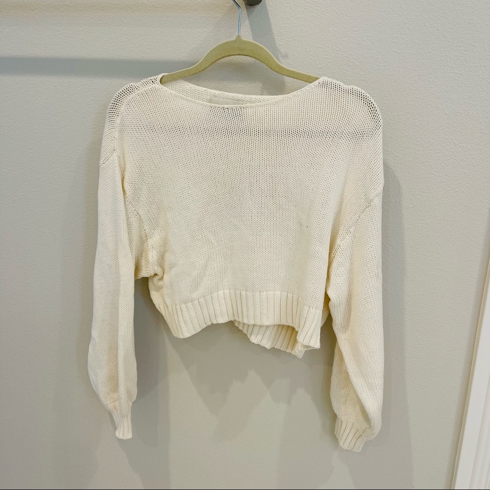 Aritzia cream crop sweater